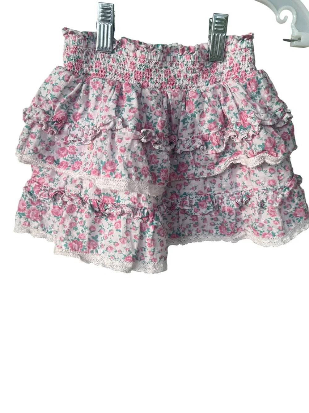 LoveShackFancy Billie Garden Floral Skirt 5